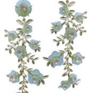 Nicola Bathie earrings green & petal pink belgravia chinoiserie vine